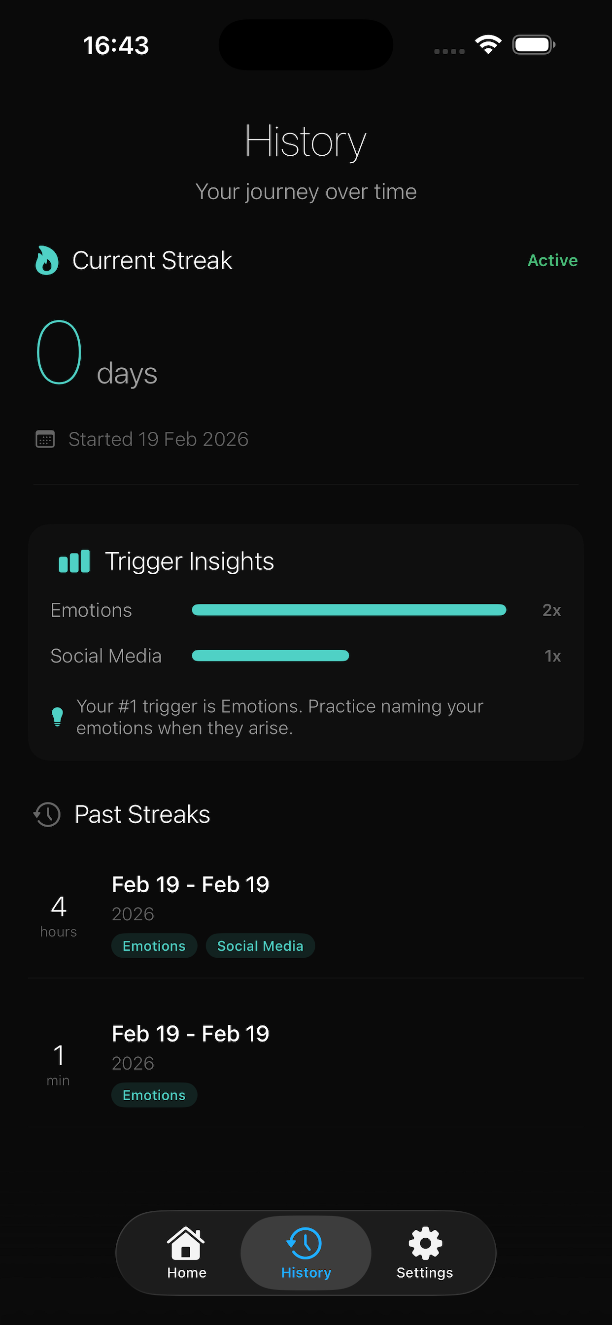 Streak History